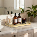 Large Bathroom Vanity Tray – 13" x 8" Oak Decorative Wooden Tray - Image 2