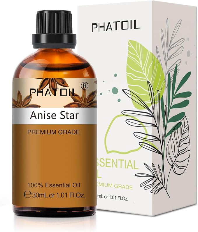 Anise Star 1.01fl.oz Essential Oil, PHATOIL Pure Aromatherapy Oils by PHATOIL