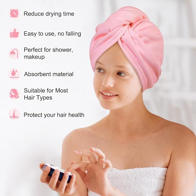 Basumee Microfiber Hair Towel Wrap - Image 4