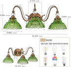 Vintage Bathroom Vanity Light, 3-Light Matte Antique Brass Finish Wall Sconce - Image 6