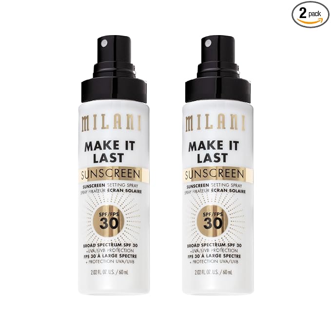 Milani Sunscreen Setting Spray + Primer, Make It Last Sunscreen by Milani
