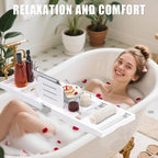 Bathtub Tray Caddy, Premium Bamboo Expandable Bath Tub Trays Table, Foldable - Image 4