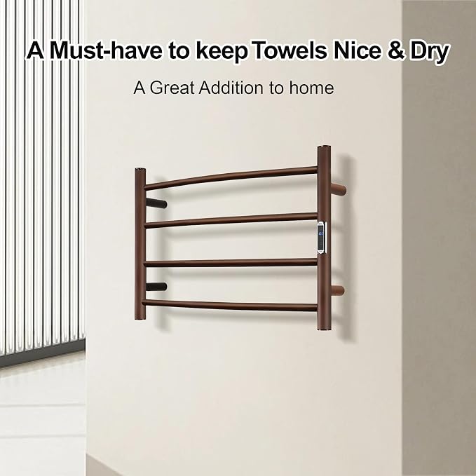 Towel Warmer with Built-in Timer Bathroom Wall Mounted Bath Towel Heater - Image 4