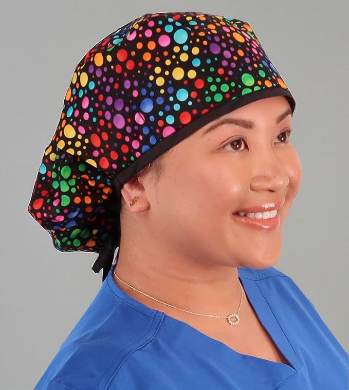 Sparkling EARTH Big Hair Ponytail Classic Surgical Style Scrub Working Cap - Image 8