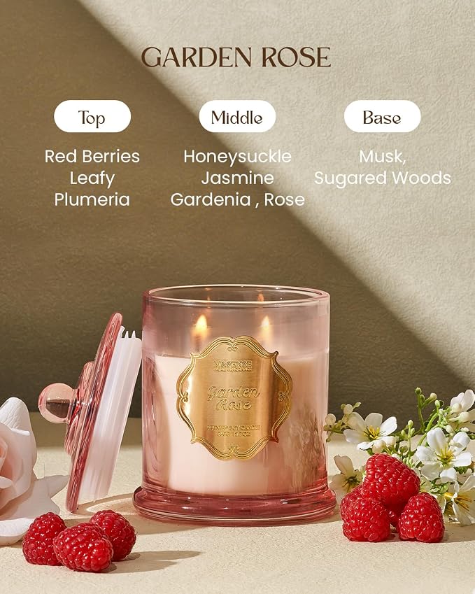 M&SENSE Rose Candles for Home Scented, Organic Soy Candles Non Toxic Soot-Free - Image 2