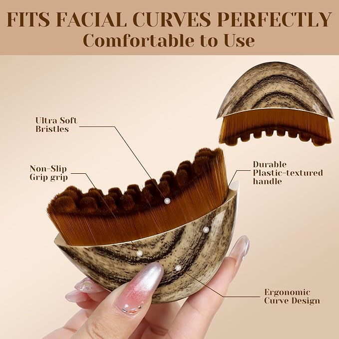 2026 New Lymphatic Contour Face Brush, Natural Makeup Brushes - Image 3