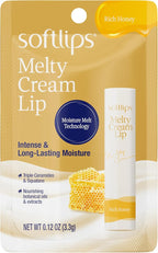 Softlips Melty Cream Hydrating Lip Balm, Honey Flavor, Long-Lasting by SOFTLIPS
