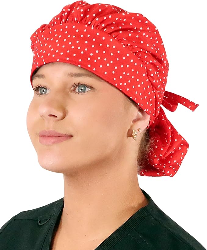 Sparkling EARTH Banded Bouffant Surgical Scrub Ponytail Working Caps and by SparklingEARTH
