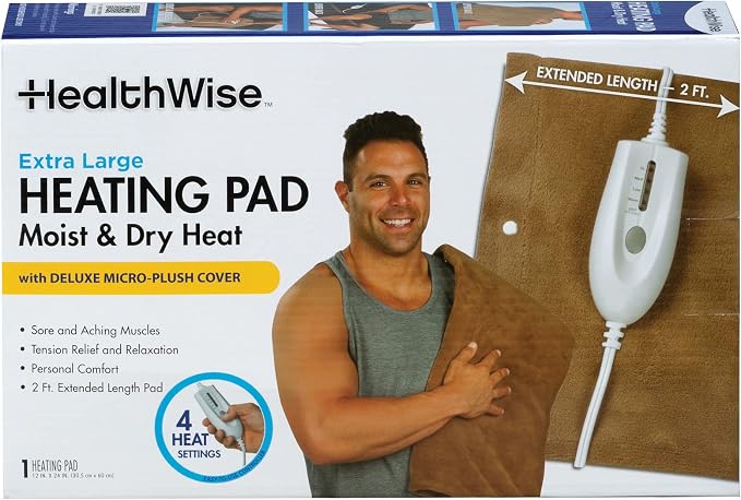 HealthWise Deluxe Extra Large 12” x 24” Heating Pad - Image 3