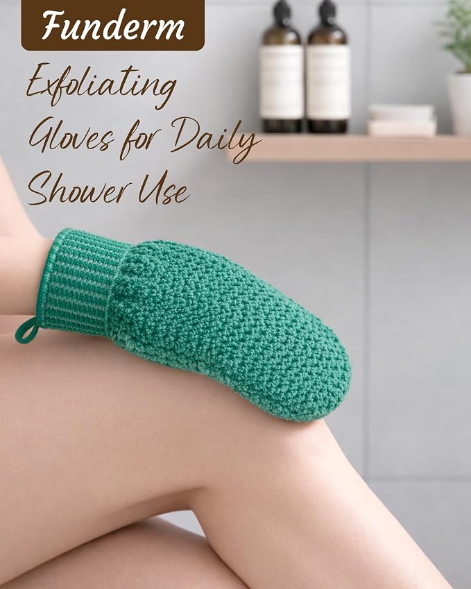 Exfoliating Gloves 2 Pack, Wave Texture Exfoliating Mitt - Image 8
