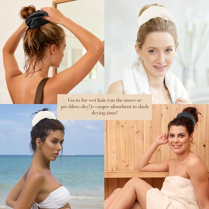 Wecoe Hair Towel Scrunchies 2pcs Soft Absorbent Large Microfiber Hair Drying - Image 4
