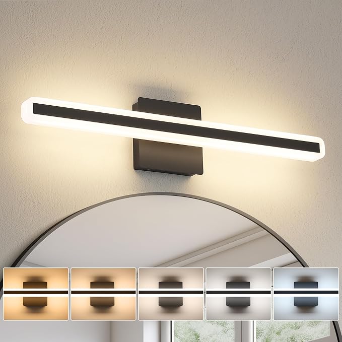 JUSHENG Black Vanity Lights for Bathroom, 24 Inch 20W 5CCT Dimmable Bathroom - Image 8