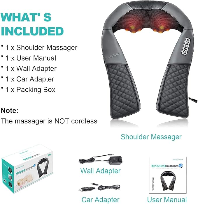 Medcursor Neck Massager, Portable Electric Shiatsu Back Massage Device - Image 8