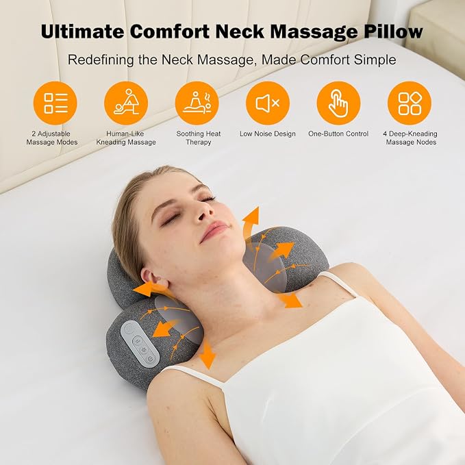 3-in-1 Neck Massager with Heat, Portable Cordless Neck Massager - Image 3