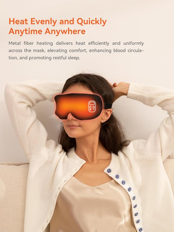 Heated Eye Mask for Dry Eye Relief, Cordless Warm Compress Sleep Mask - Image 4