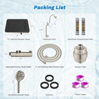 Hibbent 5-spray Dual Filtered Rainfall Shower Head Combo, High Pressure 13'' - Image 9