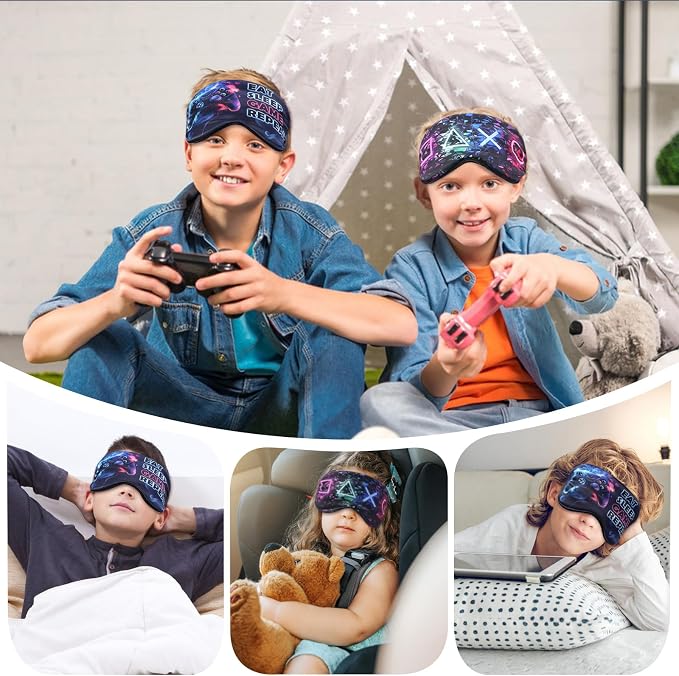 2 Pcs Boys Sleep Eye Mask, Guys Blackout Sleeping Silk Mask - Image 6
