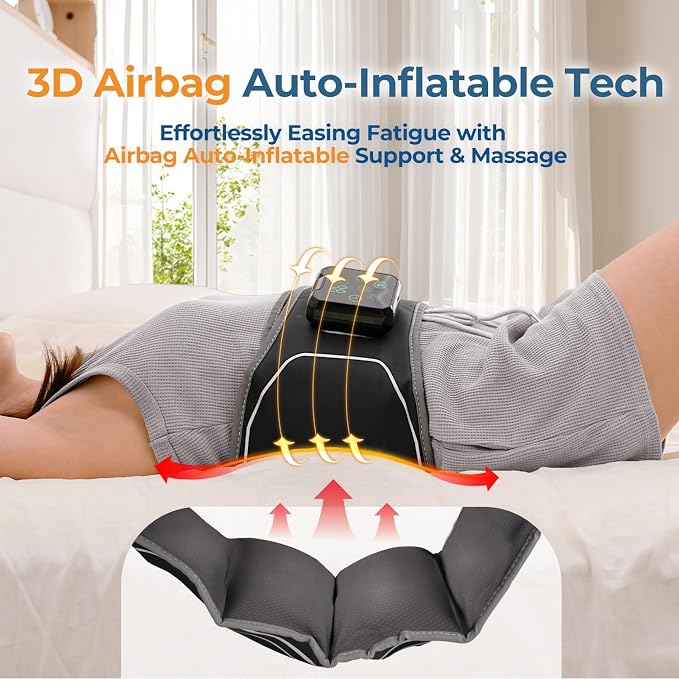 Heating Pad for Back with Auto-Inflatable Massager, 58’’ Cordless Lower Back - Image 2