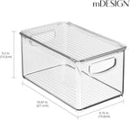 mDesign Deep Plastic Bathroom Storage Bin Box, Lid/Built-in Handles, - Image 4