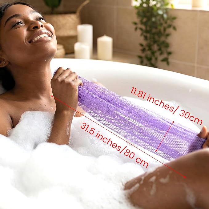 African Net Sponge 2Pcs Authentic Exfoliating Body Scrubber Long Net Bath - Image 6