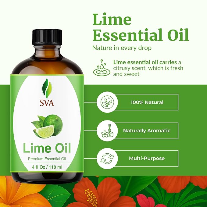 SVA Lime Essential Oil – 4 Fl Oz – 100% Natural Lime Oil - Image 2