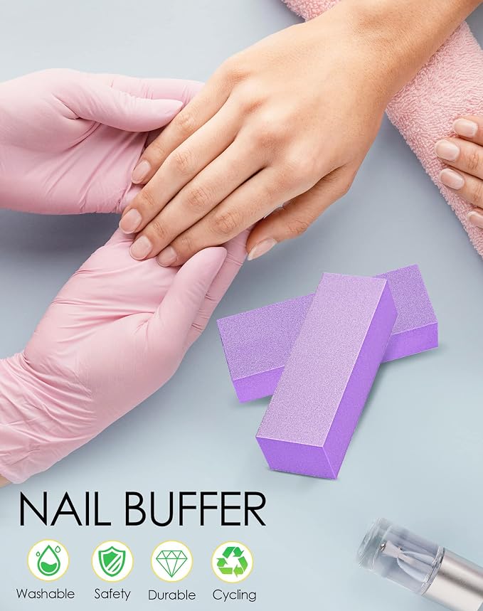 Maryton Nail Buffer Block, Medium/Fine Grit 100/180 Finishing Buffers - Image 2