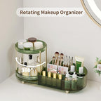 360 Rotating Makeup Organizer for Vanity, 2 Small Trays & 5 Compartments for - Image 2