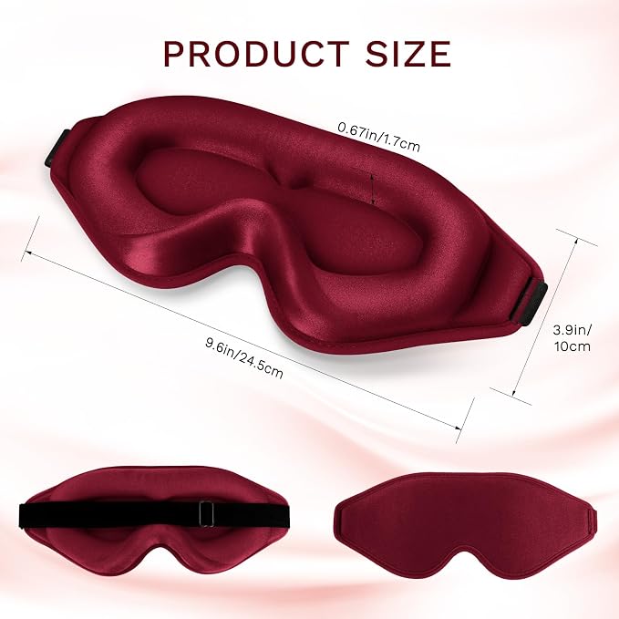FlyCoco 99% Fully Block Out Light Eye Sleep Mask, 3D Deep Contoured Eyes Cover - Image 2
