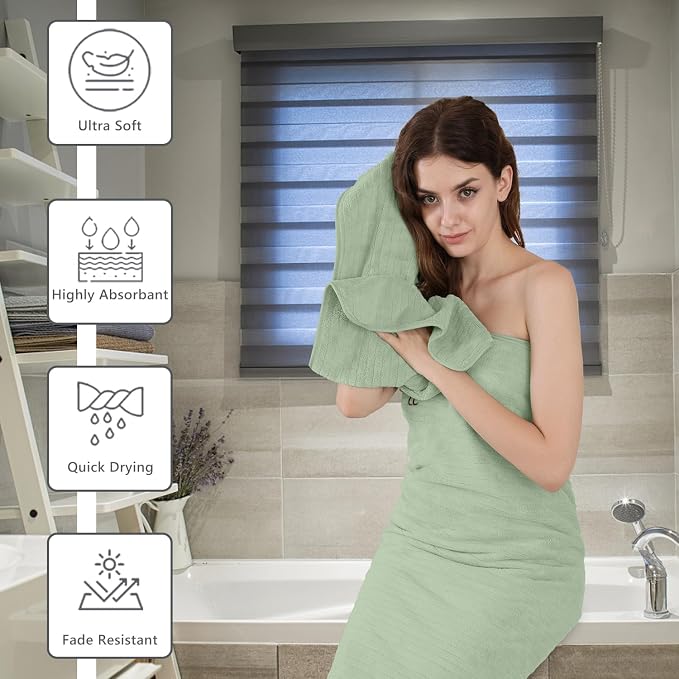 Extra Large Bath Sheet Set of 4, Ultra Soft Fluffy Towel, 35”x 70”Oversized - Image 4