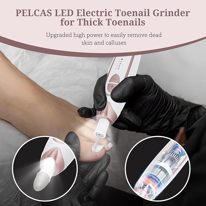PELCAS Electric Nail File, 5 Speeds Nail Grinder - Image 6