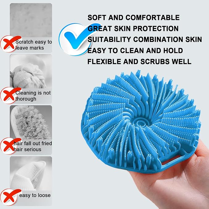 RamPula Silicone Body Scrubber, Silicone Loofah, Quick-Dry Exfoliating Body - Image 2
