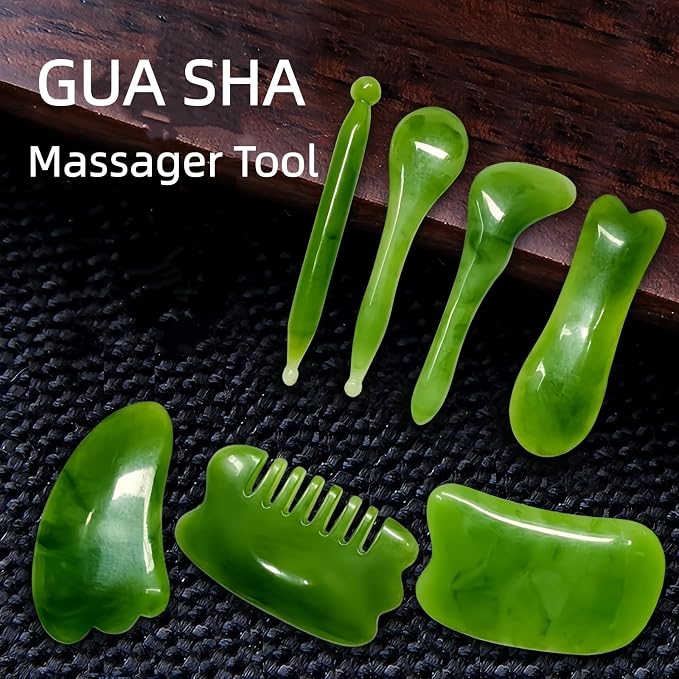 Gua Sha Scraping Massage Tool, GuaSha Facial Set, Natural Resin GuaSha Massage - Image 2