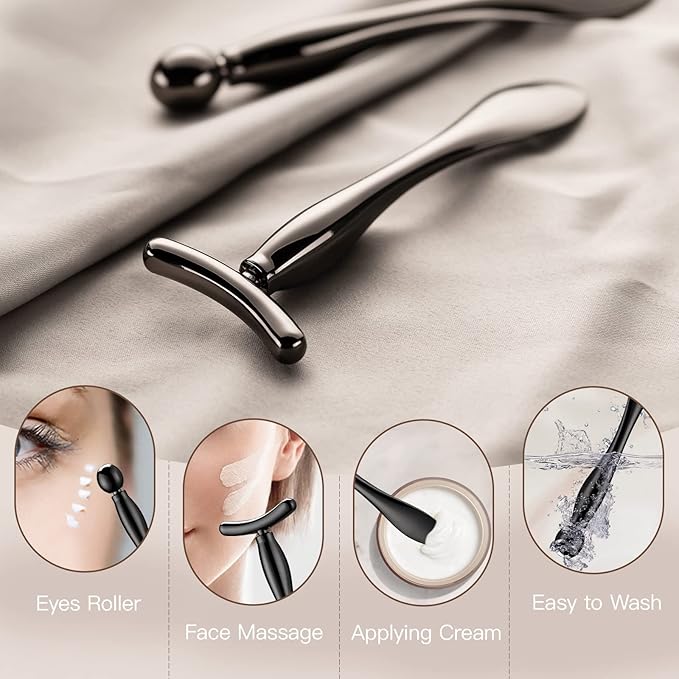 LISAPACK 2PCS Metal Eye Cream Applicator Wand Stick, Massager Tool - Image 4