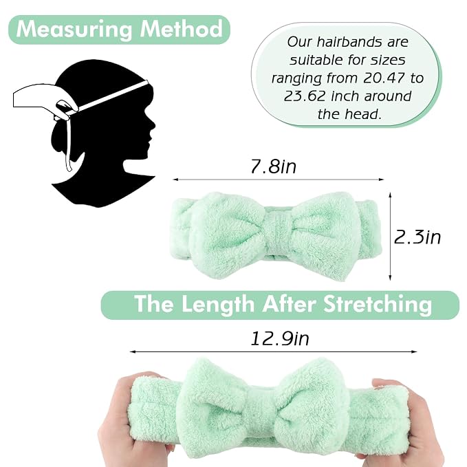 Zkptops 6Pcs Spa Headband for Washing Face Wristbands Set Women Bubble Makeup - Image 5