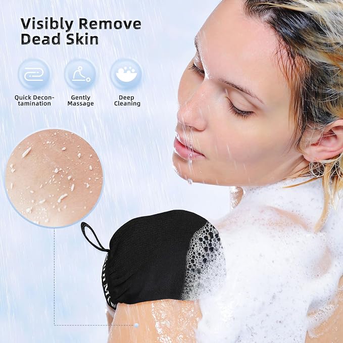 Exfoliating Gloves 2pcs Korean Exfoliating Mitts Glove Deep Body Scrub Dead - Image 3