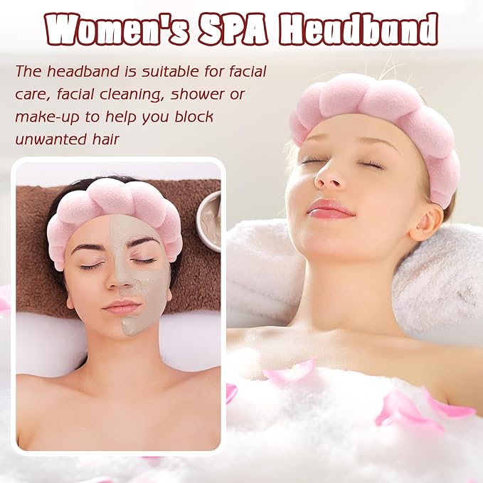 Zkptops Spa Headband for Washing Face Wristband Sponge Makeup Skincare Headband - Image 3