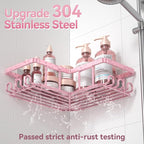 YASONIC Corner Adhesive Shower Caddy, - Image 4