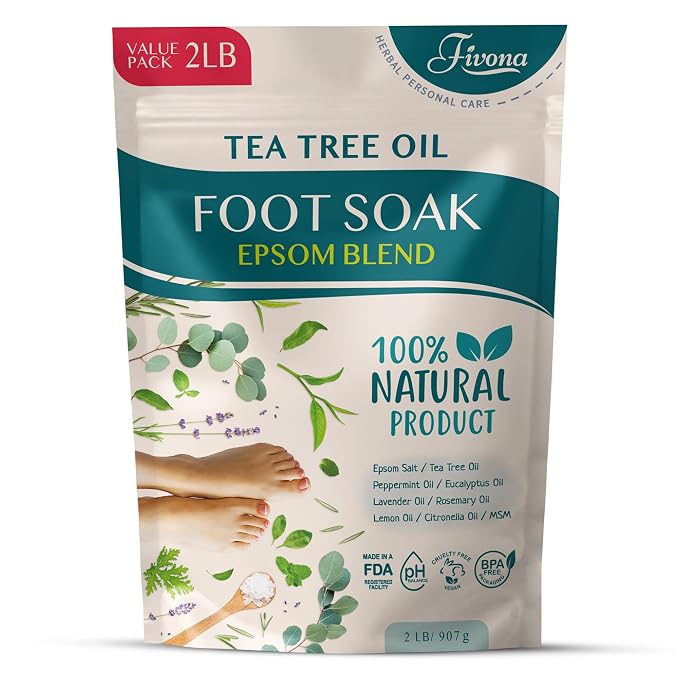 Foot Soak Epsom Salt with Tea Tree Oil 2 LB by Fivona