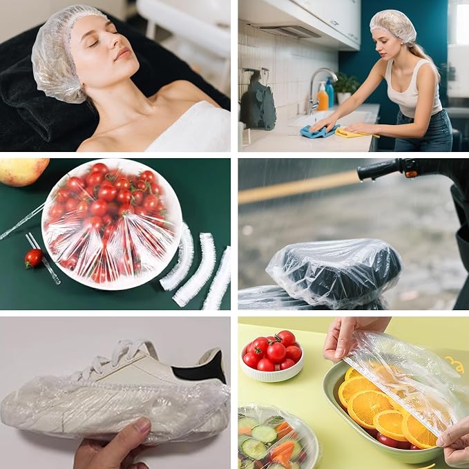 200 Pcs Disposable Shower Caps, 17 Inch Waterproof Plastic Shower Cap - Image 7