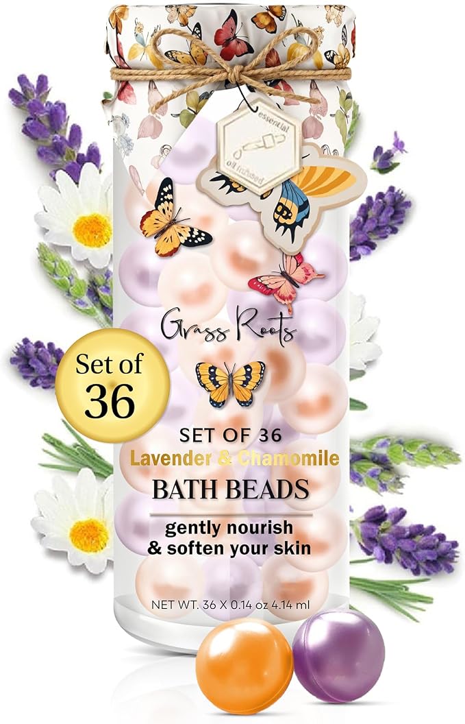 Grass Roots Bath Oil Beads Set of 36 by PinkSky