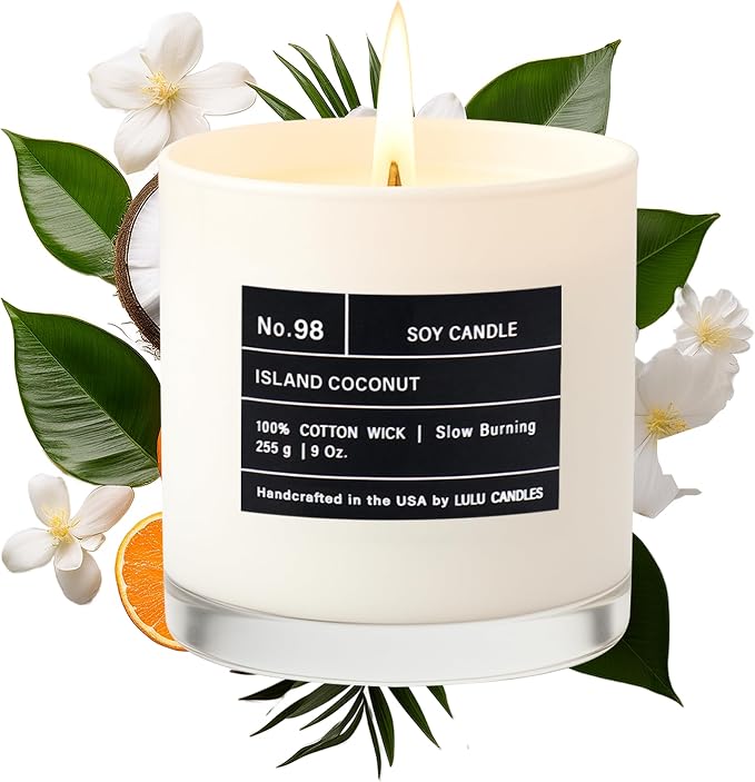 Lulu Candles | Island Coconut | Luxury Scented Soy Jar Candle | Hand Poured in by LULUCANDLES
