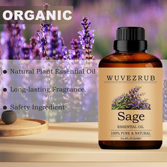 Sage Essential Oils, 240ML Pure and Natural Essential Oil - Image 4