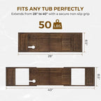 Venusmiles Teak Bathtub Tray Caddy, Foldable Bath Tray - Image 5