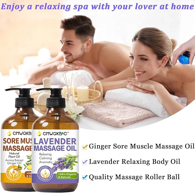 Massage Oil for Massage Therapy, Lymphatic Drainage-Ginger Oil Sore Muscle - Image 5