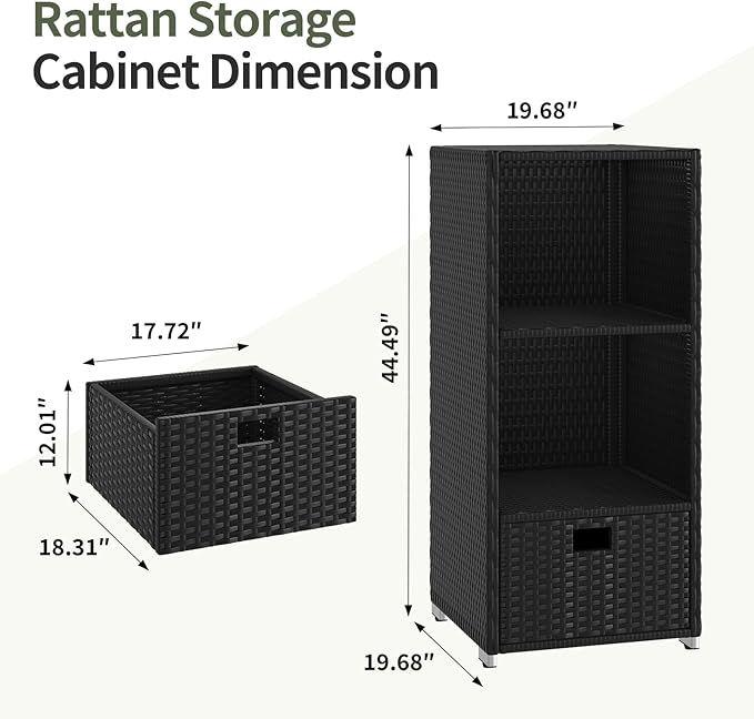 Rattan Outdoor Pool Towel Rack Cabinet, Wicker Pool Storage Bins Storage - Image 4