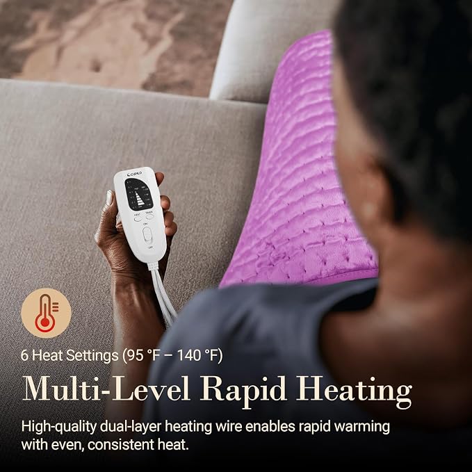 CuPiLo Heating Pad for Back Pain Relief, FSA Eligible HSA 17"x33" Large Heat - Image 2