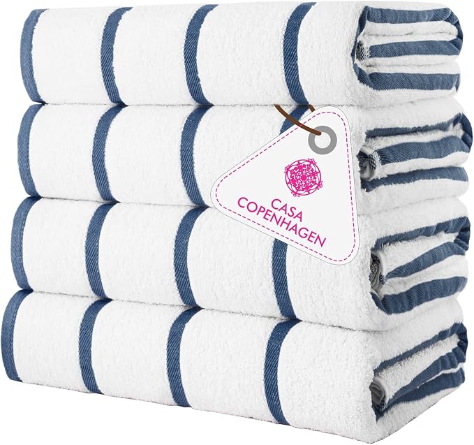 CASA COPENHAGEN Cabana Pool 4Pcs 100% Egyptian Cotton Large Designer Beach by CASACOPENHAGEN