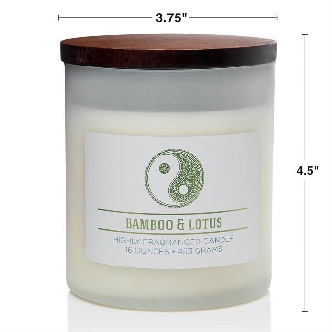 Carolina Bamboo Lotus Scented Candle, 16 oz Wellness Relaxing Aromatherapy - Image 6