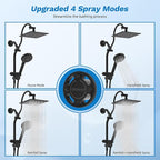 Hibbent cUPC Certified All Metal 10" Rainfall Showerhead Combo, High Pressure - Image 2