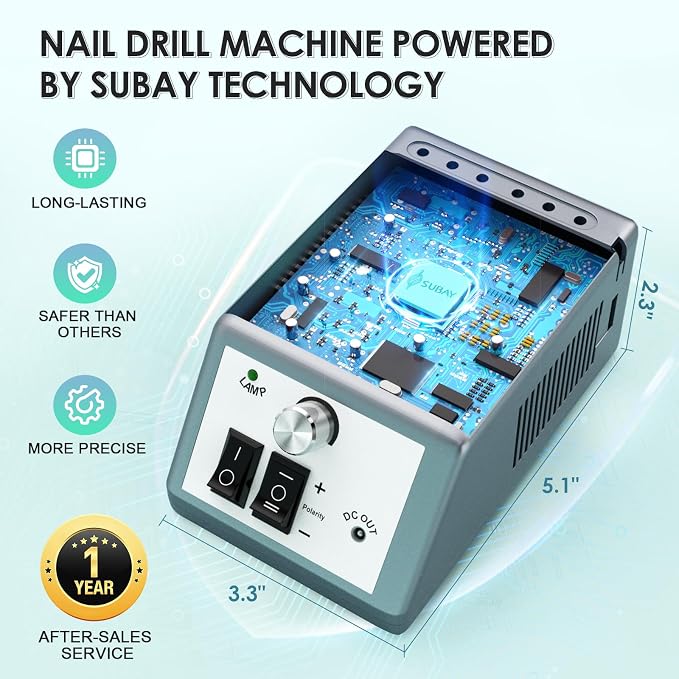Electric Nail Drill Machine, 20000RPM Professional Nail Drill, Gel Nails - Image 4